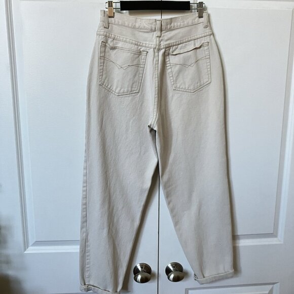 Vintage Spirit Denim Mom Jeans Womens High Rise Off White 90s Neutral Minimalist - Picture 3 of 9